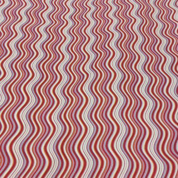 Cotton Lawn Waves Red