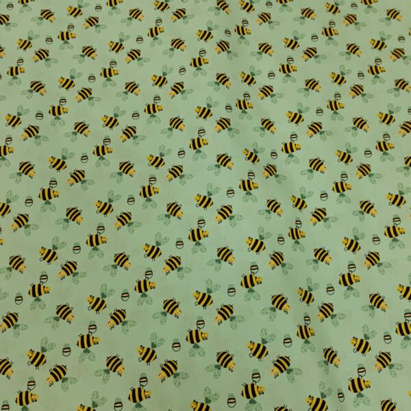 Cotton Poplin Bumble Bee Mint