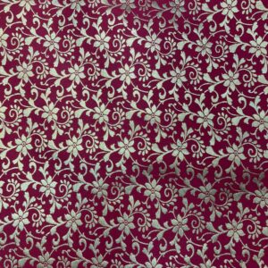 Starflower Brocade Maroon Gold