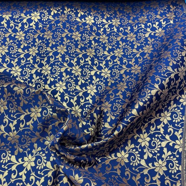 Starflower Brocade Midnight Blue