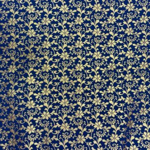 Starflower Brocade Midnight Blue