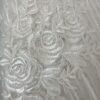 "Detailed view of Double Scalloped 3D Lace - intricate floral embroidery and double-scalloped edge, perfect for elegant dresses and bridal wear."